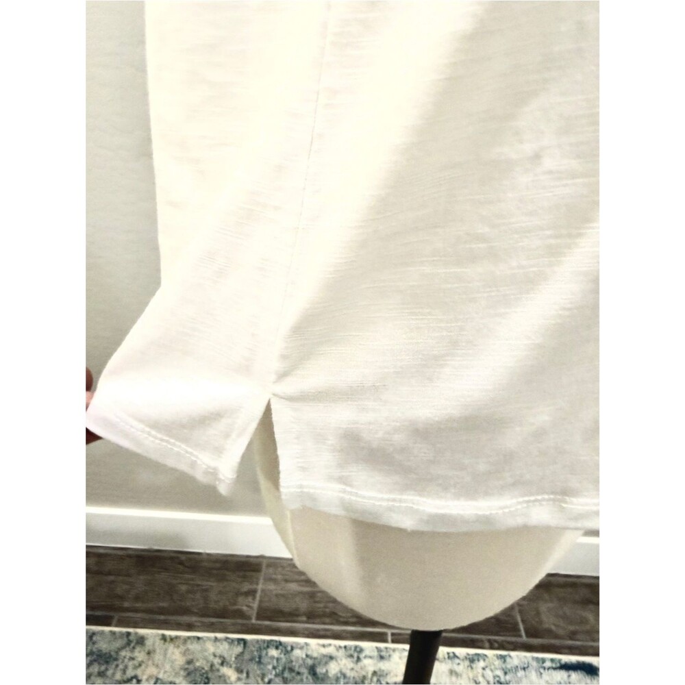 Jones New York Lace Inset Top Dolman Sleeve Stretch Knit White Pullover S NEW - Picture 7 of 13